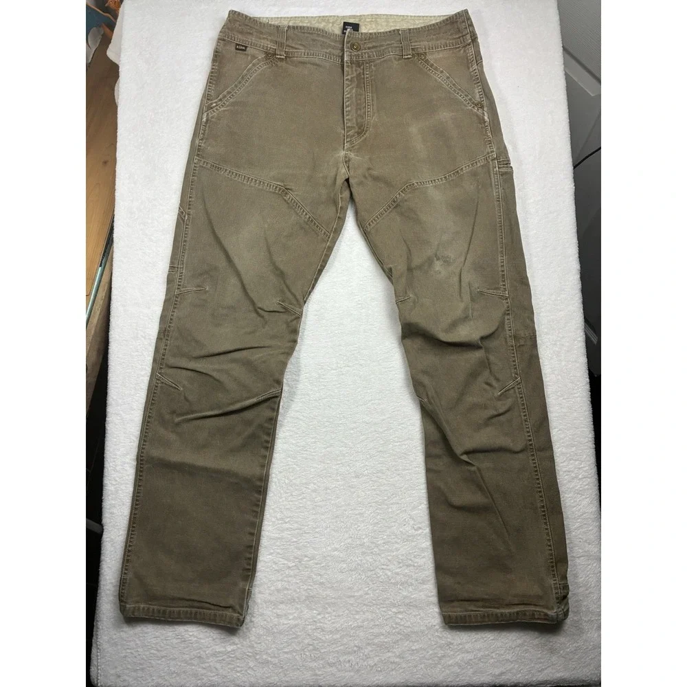 Kuhl The Law Pants Men's 36x32 Patinadye Brown Canvas Hiking Gorpcore